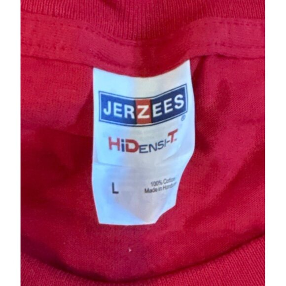 Budweiser Red Hockey Player Graphic T-Shirt By Jerzees L 100% Cotton - Picture 3 of 7